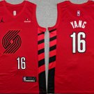 Yang Hansen Men's Portland Trail Blazers #16 Red Statement Edition Stitched Jersey