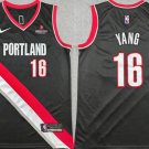 Yang Hansen Men's Portland Trail Blazers #16 Black Icon Edition Stitched Jersey