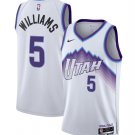 Cody Williams Men's Utah Jazz #5 White 2025 Association Edition Stitched