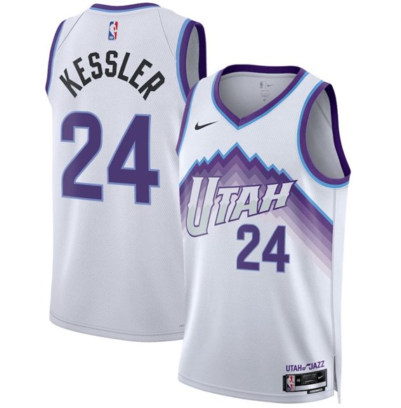 Walker Kessler Men's Utah Jazz #24 White 2025 Association Edition Stitched