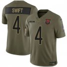 D'Andre Swift Chicago Bears #4 Olive 2025 F.U.S.E. Salute to Service Stitched Jersey