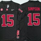 Ty Simpson Alabama Crimson Tide #15 Black F.U.S.E. Jersey Stitched