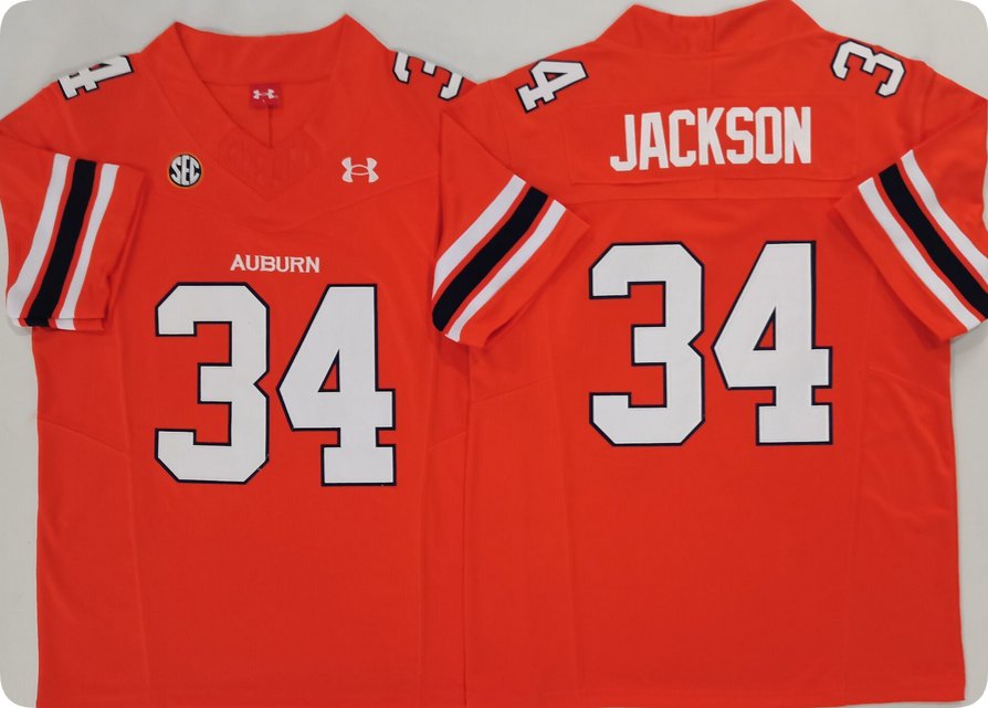 Bo Jackson Auburn Tigers #34 Orange F.U.S.E. Jersey Stitched