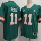 Carson Beck Miami Hurricanes #11 Aqua Stitched Jersey