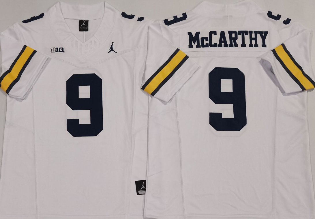 J.J. McCarthy Michigan Wolverines #9 Stitched Jersey White