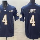 Jeremiyah Love Notre Dame Fighting Irish #4 Navy F.U.S.E. 2025 CFP Final Patch Stitched Jersey