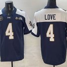 Jeremiyah Love Notre Dame Fighting Irish #4 Navy White F.U.S.E. 2025 CFP Final Patch Stitched Jersey