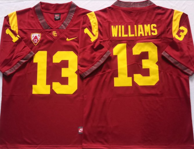Caleb Williams Jersey USC Trojans #13 Red Stitched
