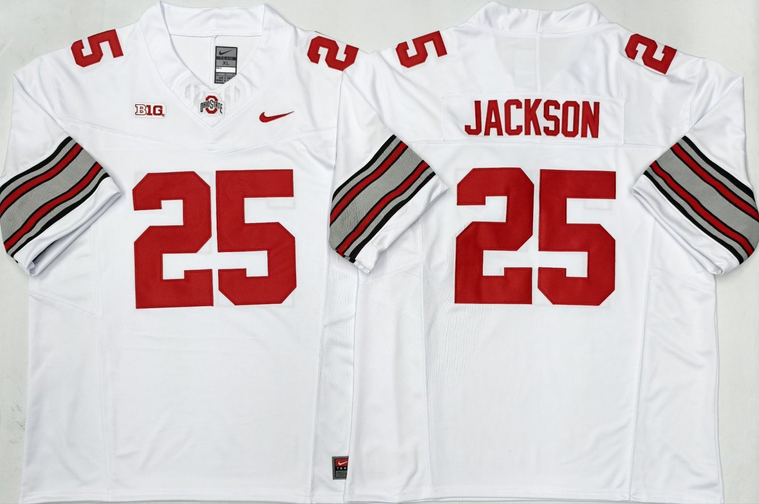 Jackson Ohio State Buckeyes #25 F.U.S.E. Stitched Jersey White