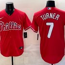 Trea Turner Jersey Philadelphia Phillies #7 Red Stitched