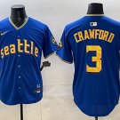 J.P. Crawford Jersey Seattle Mariners #3 Royal Stitched