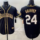 Ken Griffey Seattle Mariners #24 Black Gold Stitched