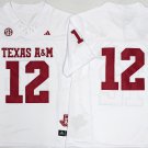 Maroon Strategy Jersey Texas A&M Aggies #12 White Stitched