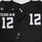 Maroon Strategy Jersey Texas A&M Aggies #12 Black Stitched