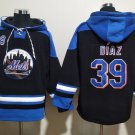 Men's New York Mets #39 Edwin Diaz Black Blue Hoodie