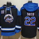 Men's New York Mets #22 Juan Soto Black Blue Hoodie