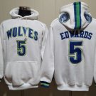Men's Minnesota Timberwolves #5 Anthony Edwards White Hoodie