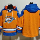 Men's Oklahoma City Thunder Blank Orange Blue Lace-Up Pullover Hoodie
