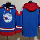 Men's Philadelphia 76ers Blank Royal Lace-Up Pullover Hoodie