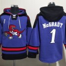 Men's Toronto Raptors #1 Tracy McGrady Purple Lace-Up Pullover Hoodie