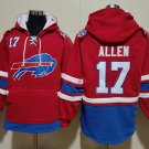 Men's Buffalo Bills #17 Josh Allen Red Blue Hoodie