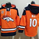 Bo Nix Men's Denver Broncos #10 Orange Lace-Up Pullover Hoodie