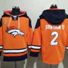 Pat Surtain II Men's Denver Broncos #2 Orange Lace-Up Pullover Hoodie
