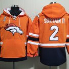 Pat Surtain II Men's Denver Broncos #2 Orange Black Lace-Up Pullover Hoodie