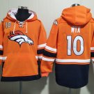 Bo Nix Men's Denver Broncos #10 Orange Black Lace-Up Pullover Hoodie