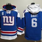 Men's New York Giants #6 Jaxson Dart Royal Lace-Up Pullover Hoodie