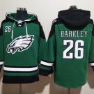 Men's Philadelphia Eagles #26 Saquon Barkley Green Lace-Up Pullover Hoodie