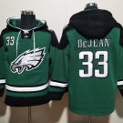 Men's Philadelphia Eagles #33 Cooper DeJean Green Lace-Up Pullover Hoodie