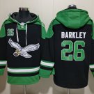 Men's Philadelphia Eagles #26 Saquon Barkley Black Lace-Up Pullover Hoodie