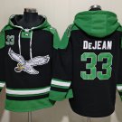 Men's Philadelphia Eagles #33 Cooper DeJean Black Lace-Up Pullover Hoodie
