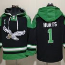 Men's Philadelphia Eagles #1 Jalen Hurts Black Hoodie