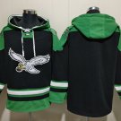 Men's Philadelphia Eagles Blank Black Lace-Up Pullover Hoodie