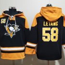 Men's Pittsburgh Penguins #58 Kris Letang Black Lace-Up Pullover Hoodie