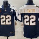 Dallas Cowboys #22 Emmitt Smith Jersey Navy White Golden Stitched