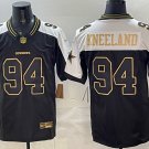Kneeland Jersey Dallas Cowboys #94 Black White Golden Stitched