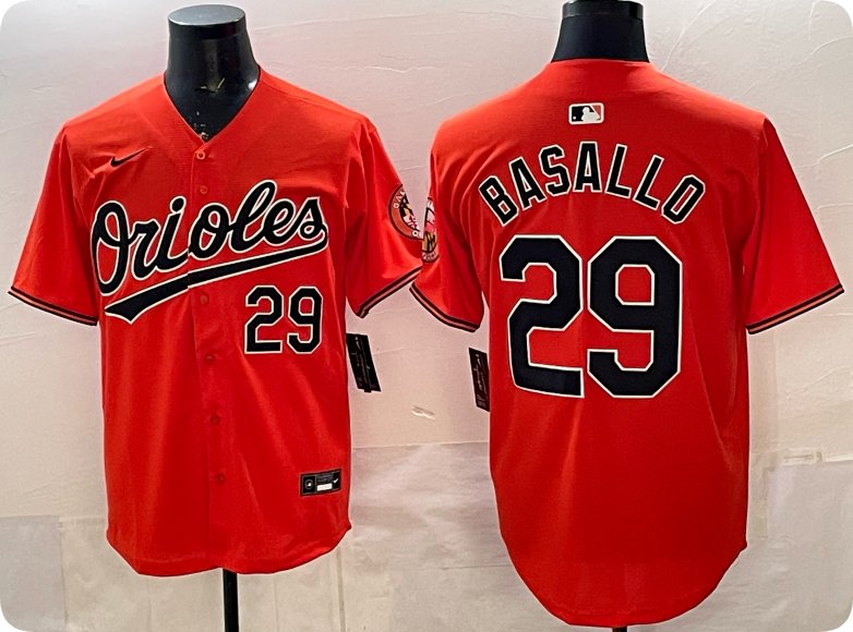 Samuel Basallo Jersey Baltimore Orioles #29 Orange Stitched