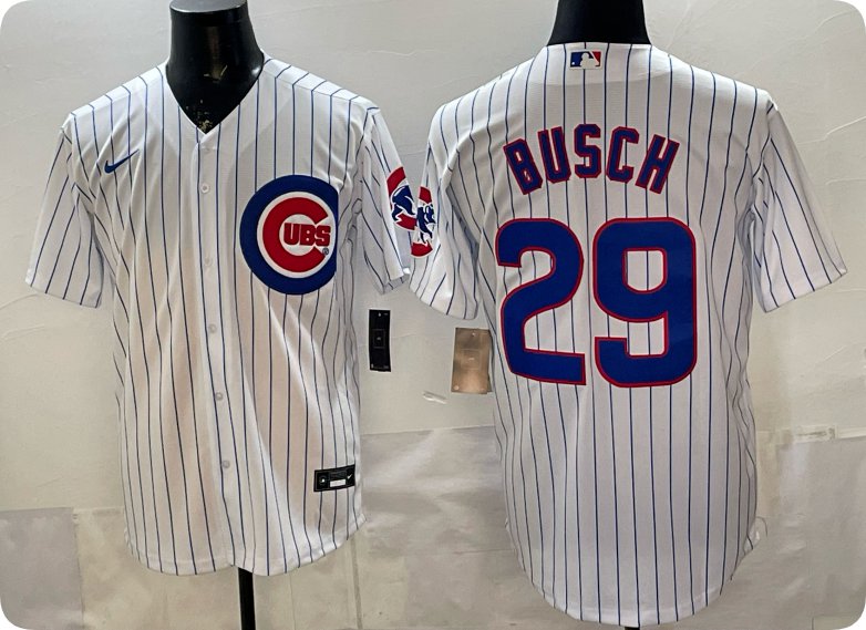 Michael Busch Jersey Chicago Cubs #29 White Stitched