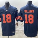 Caleb Williams Chicago Bears #18 Navy With Orange Number Stitched