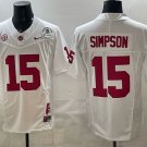 Ty Simpson Jersey Alabama Crimson Tide #15 White F.U.S.E. Stitched