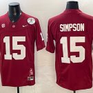 Ty Simpson Jersey Alabama Crimson Tide #15 Red F.U.S.E. Stitched