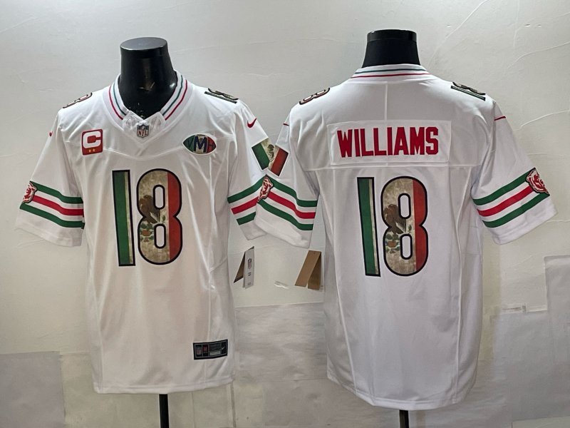 Caleb Williams Jersey Chicago Bears #18 White Mexico Stitched