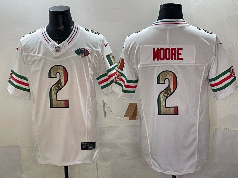 D.J. Moore Jersey Chicago Bears #2 White Mexico Stitched
