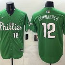 Kyle Schwarber Jersey Philadelphia Phillies #12 Green Stitched