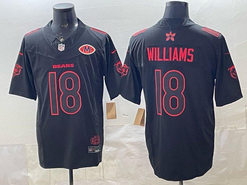 Caleb Williams Jersey Chicago Bears #18 New Black Red Stitched