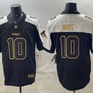 Drake Maye Jersey New England Patriots #10 Black White Golden Stitched