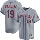Bo Bichette Jersey New York Mets #19 Gray Stitched